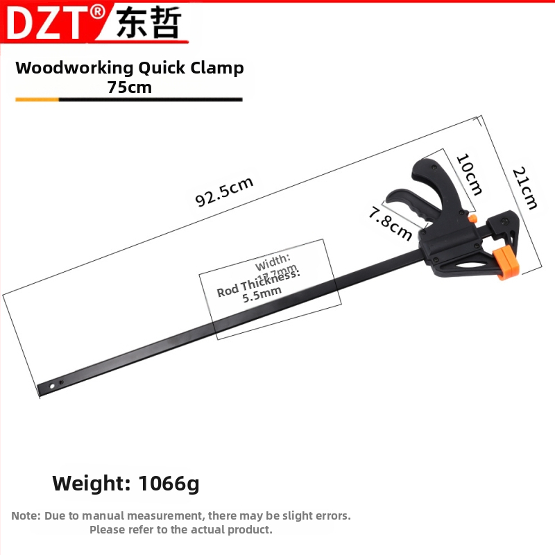 Дърводелска F‑щипка, 4–30 инча, пластмасова глава, марка DZT/Dongzhe