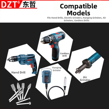 Σετ περιστροφικών κεφαλών λείανσης ξυλουργίας – 10 τεμάχια, χάλυβας άνθρακα, μάρκα DZT/Dongzhe