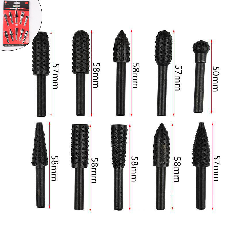 Puitöötluse pöörlevad lihvimisharjad – 10 tk, süsinikteras, kaubamärk DZT/Dongzhe