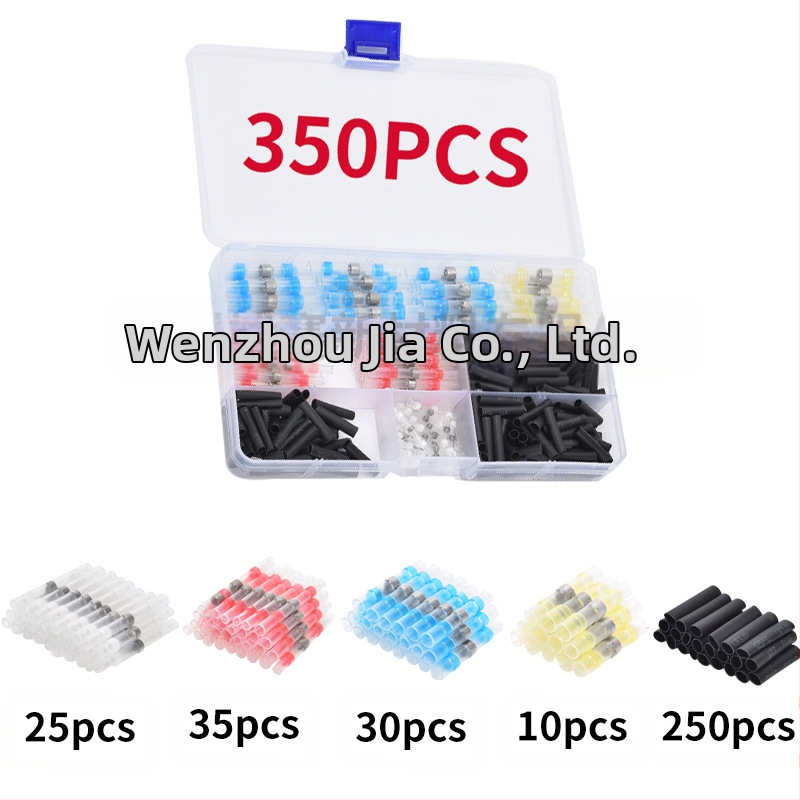 Комплект термозакриващи терминали със запояващи пръстени и тръби, 50 броя; Бранд ZJBOSAI; Изолационен материал PE; Корпус PE; Приложение: електрически монтажи; Номинална мощност: 24