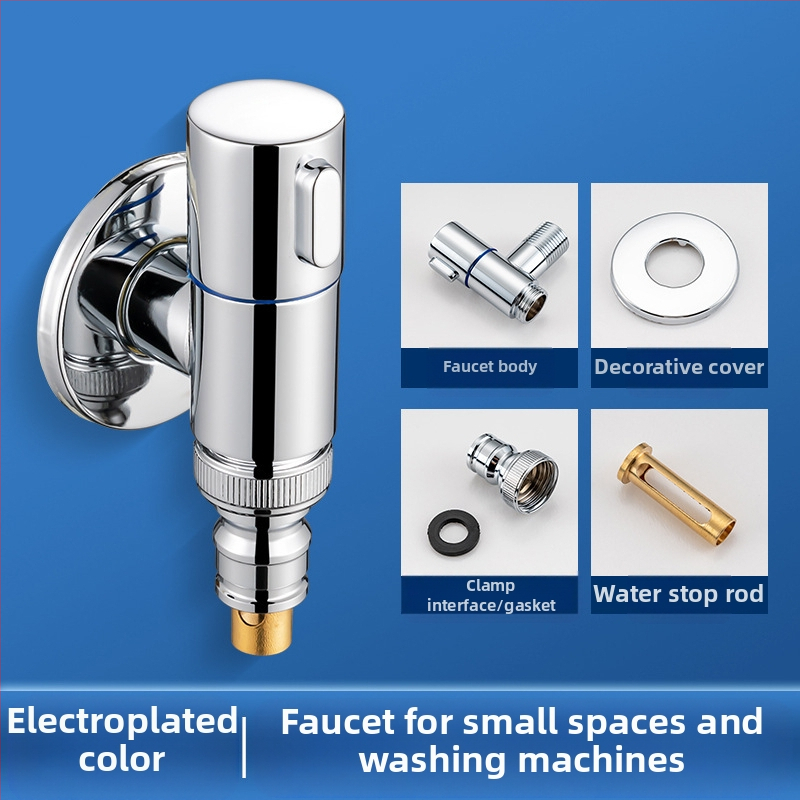 Βρύση πλυντηρίου με χαλκό σώμα, βαλβίνα τύπου Τ, σύνδεση με βίδες, κεραμικός πυρήνας βαλβίδας, θερμοκρασία λειτουργίας 0–90°C