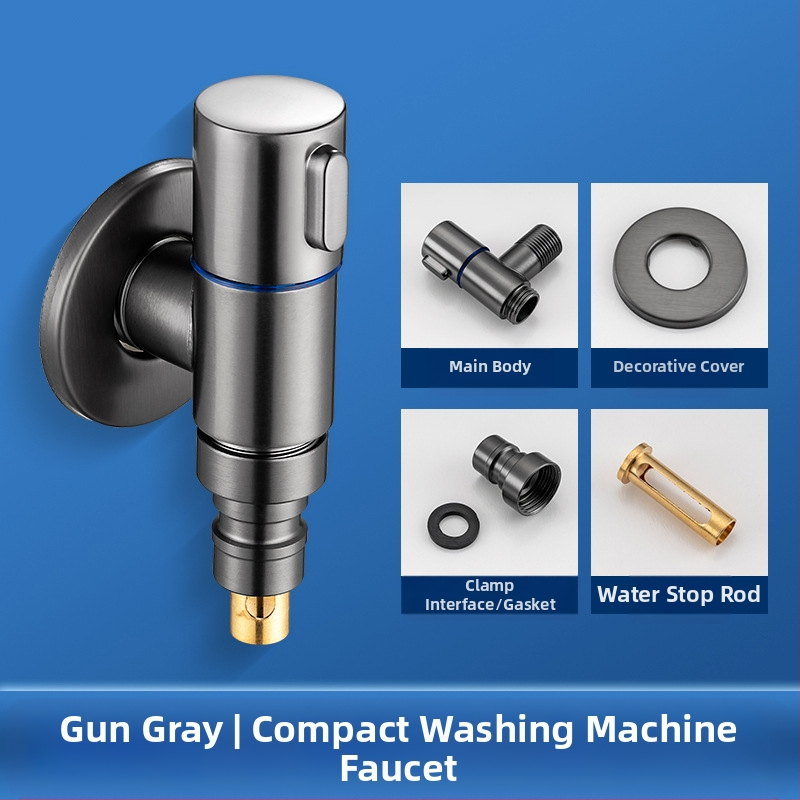 Βρύση πλυντηρίου με χαλκό σώμα, βαλβίνα τύπου Τ, σύνδεση με βίδες, κεραμικός πυρήνας βαλβίδας, θερμοκρασία λειτουργίας 0–90°C