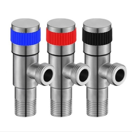 304 неръждаема стомана ъглов клапан с триходова функция, стенен монтаж, за тоалетна, водонагревател и смесител, работно налягане 0.8 MPa