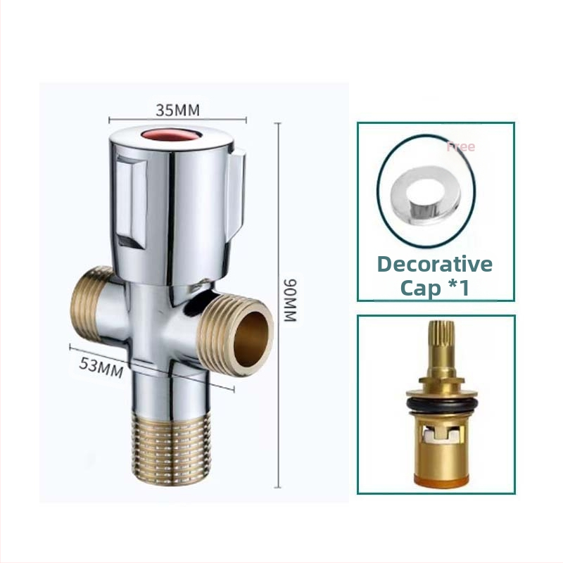 304 неръждаема стомана ъглов клапан с триходова функция, стенен монтаж, за тоалетна, водонагревател и смесител, работно налягане 0.8 MPa