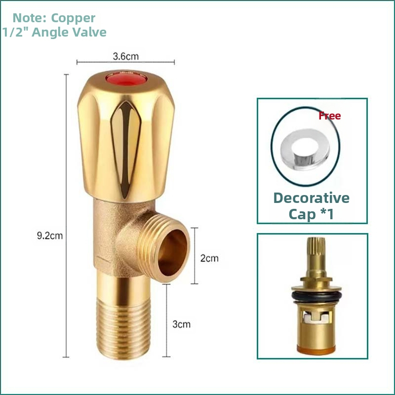 304 неръждаема стомана ъглов клапан с триходова функция, стенен монтаж, за тоалетна, водонагревател и смесител, работно налягане 0.8 MPa