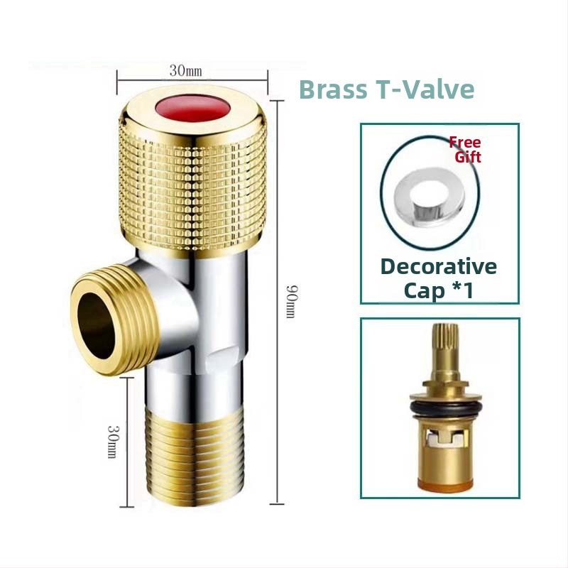 304 неръждаема стомана ъглов клапан с триходова функция, стенен монтаж, за тоалетна, водонагревател и смесител, работно налягане 0.8 MPa
