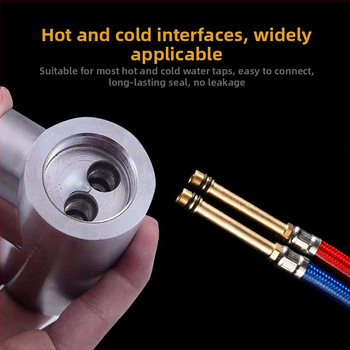 Ανοξείδωτος εύκαμπτος σωλήνας με αιχμηρή άκρη, μεταλλικό σώμα ανθεκτικό στις εκρήξεις, είσοδος νερού με μία οπή για βρύση κουζίνας (θερμό/ψυχρό)