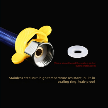 Ανοξείδωτος εύκαμπτος σωλήνας με αιχμηρή άκρη, μεταλλικό σώμα ανθεκτικό στις εκρήξεις, είσοδος νερού με μία οπή για βρύση κουζίνας (θερμό/ψυχρό)