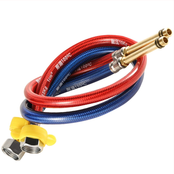 Ανοξείδωτος εύκαμπτος σωλήνας με αιχμηρή άκρη, μεταλλικό σώμα ανθεκτικό στις εκρήξεις, είσοδος νερού με μία οπή για βρύση κουζίνας (θερμό/ψυχρό)