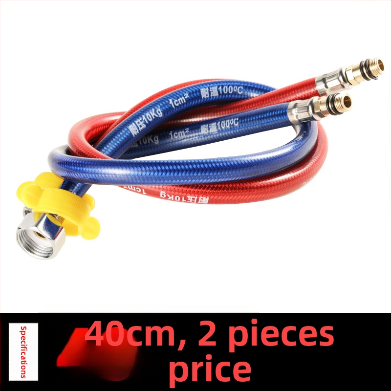 Furtun flexibil din oțel inoxidabil, vârf ascuțit, corp metalic rezistent la explozie, intrare apă cu o singură gaură pentru robinet de bucătărie (apă caldă/rece)