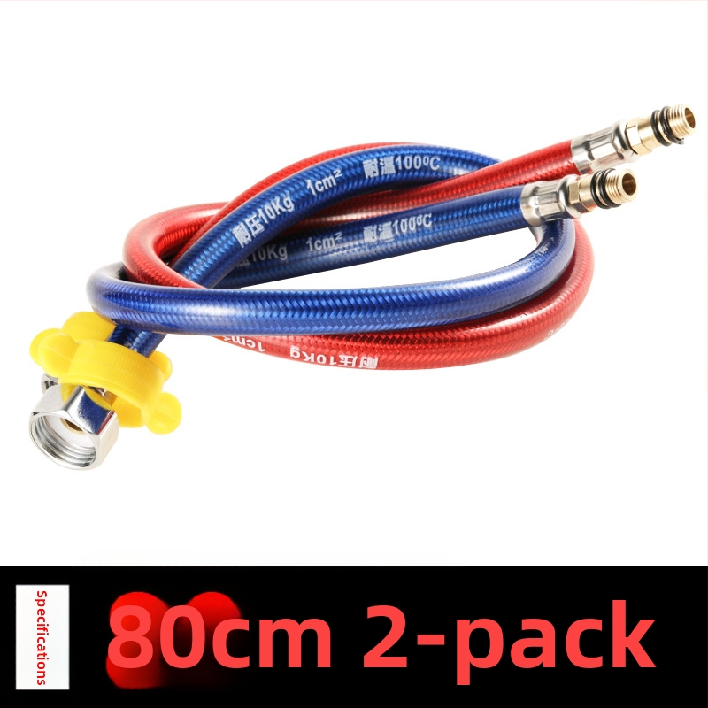 Furtun flexibil din oțel inoxidabil, vârf ascuțit, corp metalic rezistent la explozie, intrare apă cu o singură gaură pentru robinet de bucătărie (apă caldă/rece)