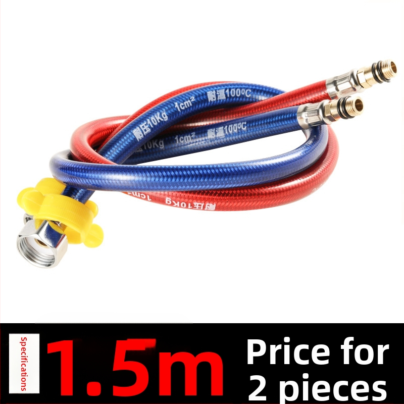 Furtun flexibil din oțel inoxidabil, vârf ascuțit, corp metalic rezistent la explozie, intrare apă cu o singură gaură pentru robinet de bucătărie (apă caldă/rece)