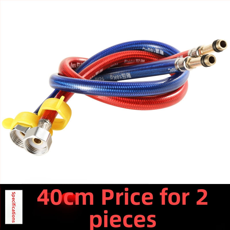 Furtun flexibil din oțel inoxidabil, vârf ascuțit, corp metalic rezistent la explozie, intrare apă cu o singură gaură pentru robinet de bucătărie (apă caldă/rece)