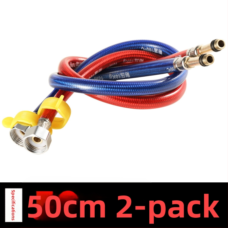 Furtun flexibil din oțel inoxidabil, vârf ascuțit, corp metalic rezistent la explozie, intrare apă cu o singură gaură pentru robinet de bucătărie (apă caldă/rece)