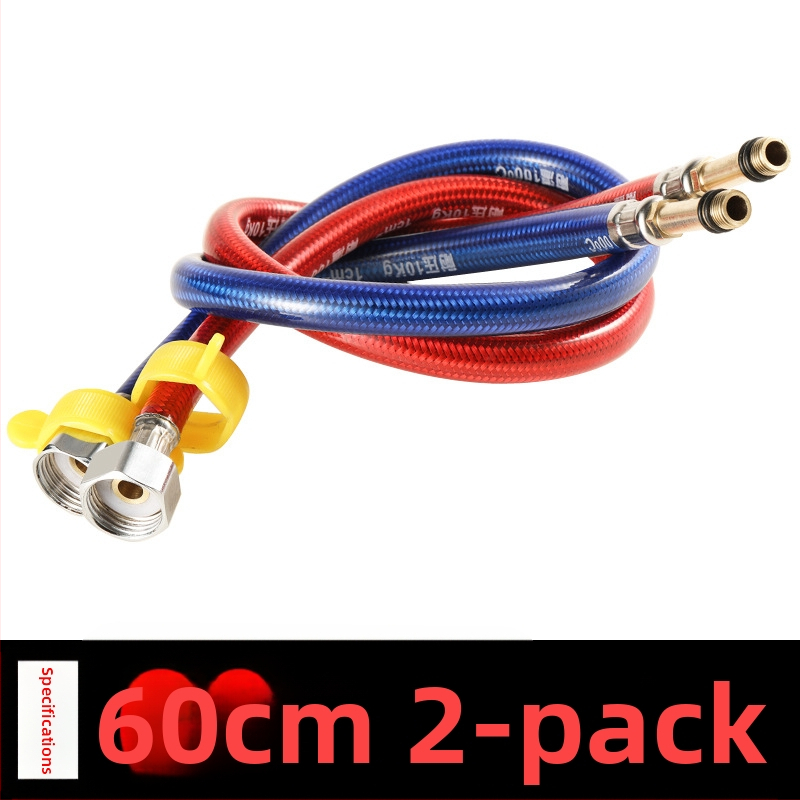 Furtun flexibil din oțel inoxidabil, vârf ascuțit, corp metalic rezistent la explozie, intrare apă cu o singură gaură pentru robinet de bucătărie (apă caldă/rece)