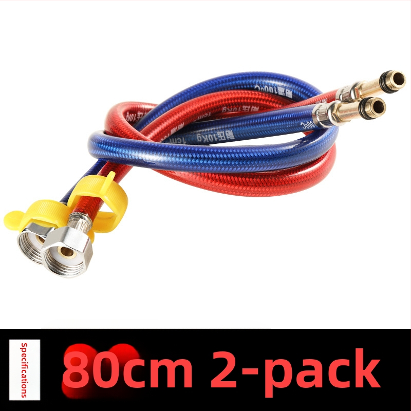 Furtun flexibil din oțel inoxidabil, vârf ascuțit, corp metalic rezistent la explozie, intrare apă cu o singură gaură pentru robinet de bucătărie (apă caldă/rece)