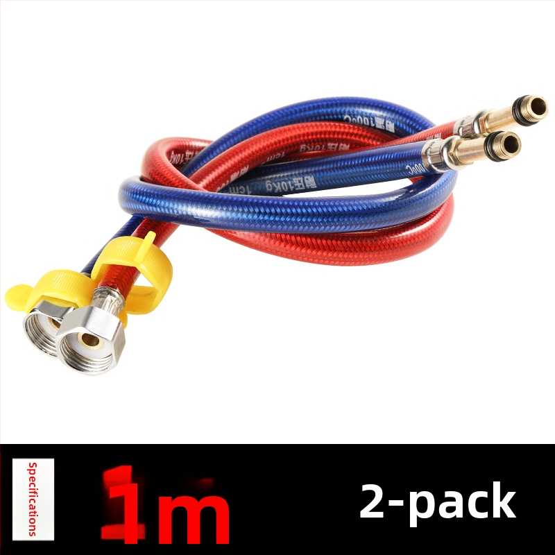 Furtun flexibil din oțel inoxidabil, vârf ascuțit, corp metalic rezistent la explozie, intrare apă cu o singură gaură pentru robinet de bucătărie (apă caldă/rece)