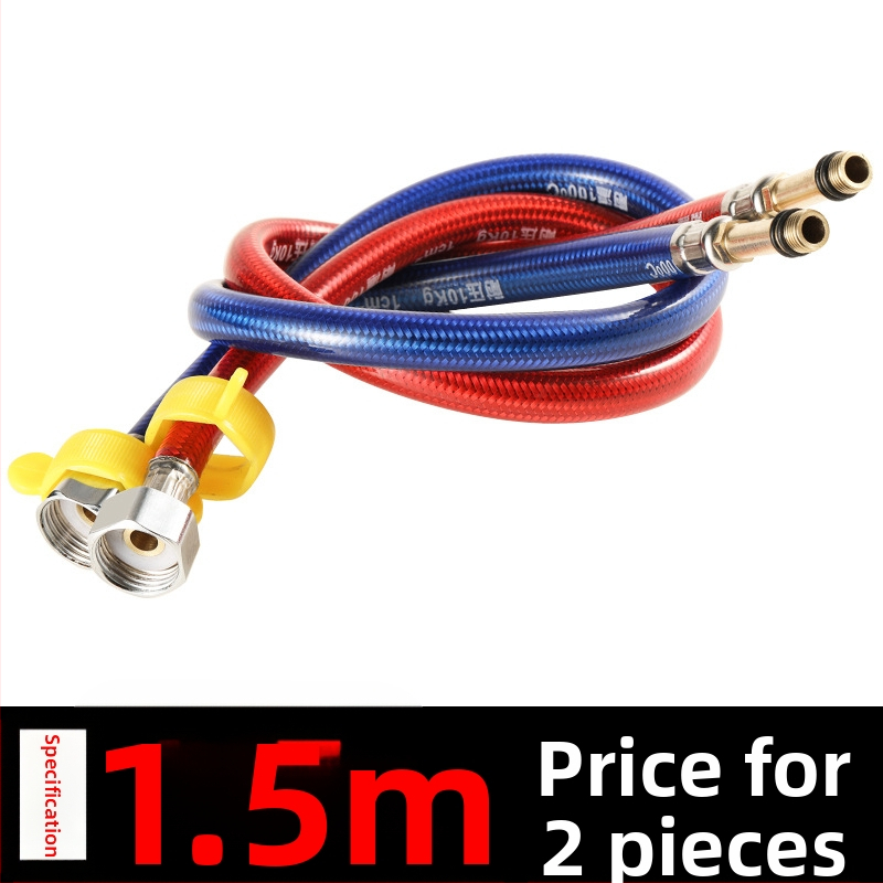 Furtun flexibil din oțel inoxidabil, vârf ascuțit, corp metalic rezistent la explozie, intrare apă cu o singură gaură pentru robinet de bucătărie (apă caldă/rece)