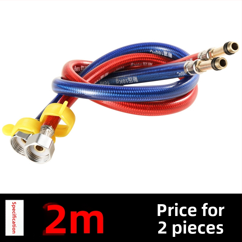 Furtun flexibil din oțel inoxidabil, vârf ascuțit, corp metalic rezistent la explozie, intrare apă cu o singură gaură pentru robinet de bucătărie (apă caldă/rece)