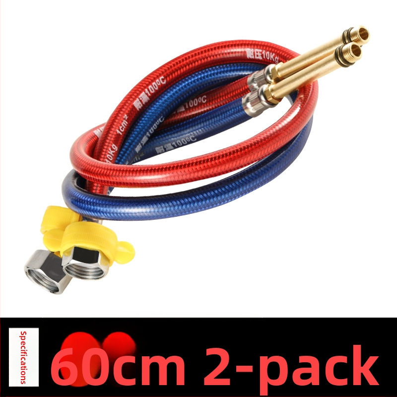 Furtun flexibil din oțel inoxidabil, vârf ascuțit, corp metalic rezistent la explozie, intrare apă cu o singură gaură pentru robinet de bucătărie (apă caldă/rece)