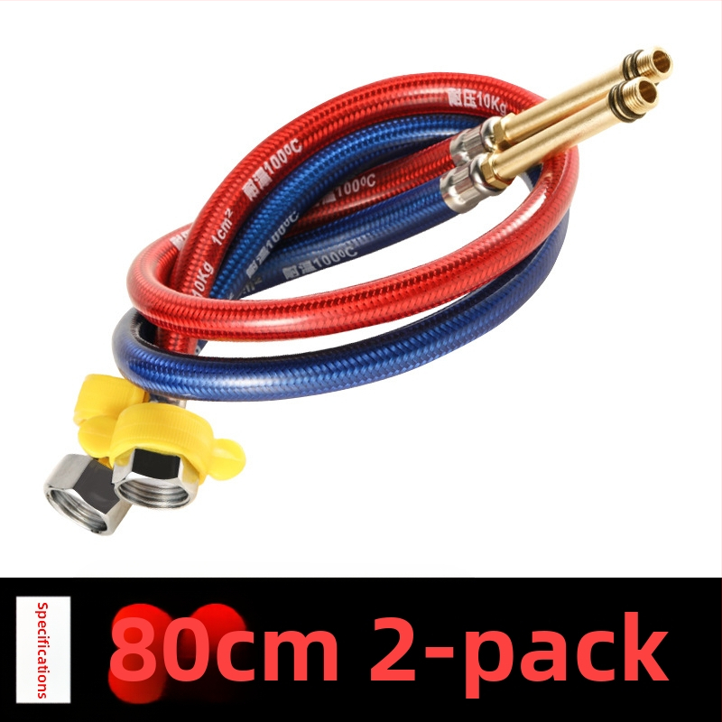 Furtun flexibil din oțel inoxidabil, vârf ascuțit, corp metalic rezistent la explozie, intrare apă cu o singură gaură pentru robinet de bucătărie (apă caldă/rece)