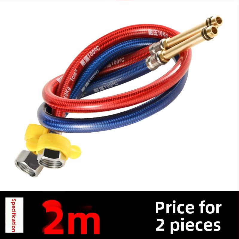 Furtun flexibil din oțel inoxidabil, vârf ascuțit, corp metalic rezistent la explozie, intrare apă cu o singură gaură pentru robinet de bucătărie (apă caldă/rece)