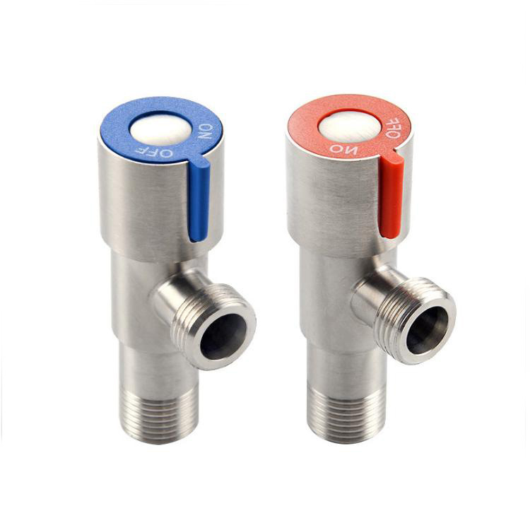 304 неръждаема стомана ъглова клапан с удължено тяло, двойно водоснабдяване и двойно управление за водогреатели и тоалетни