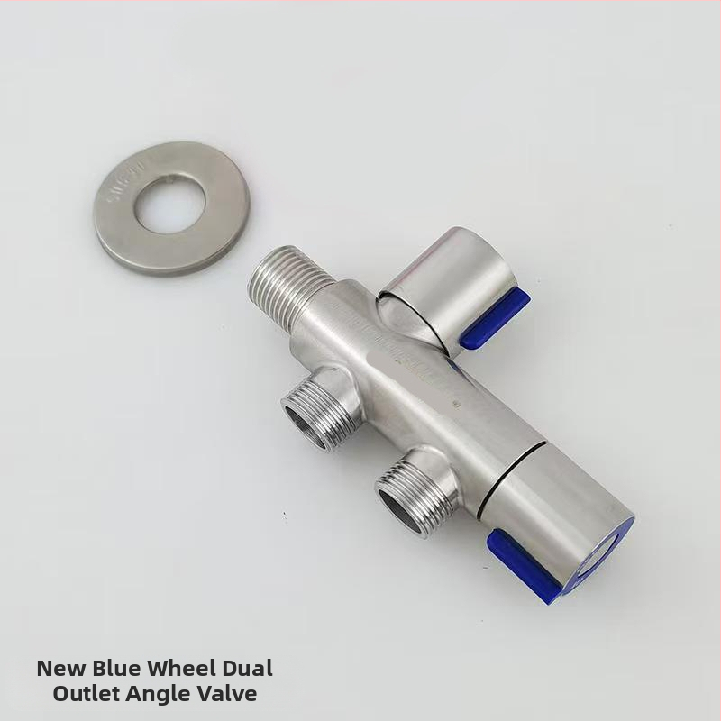 304 неръждаема стомана ъглова клапан с удължено тяло, двойно водоснабдяване и двойно управление за водогреатели и тоалетни