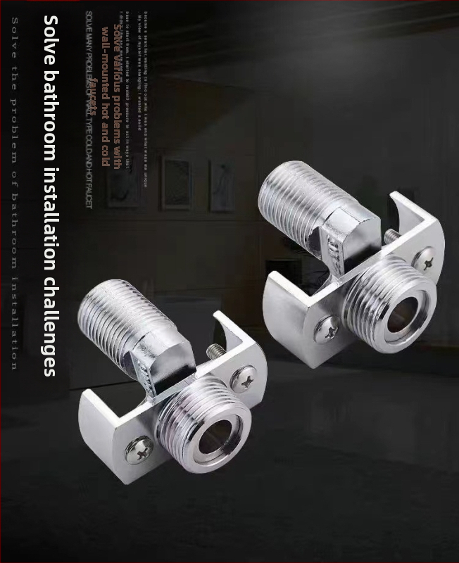 Vaskinis universalus kampinis dušo vožtuvas montavimo priedas, įmontuojamas į sieną, išplėstas, reguliuojamas kampas