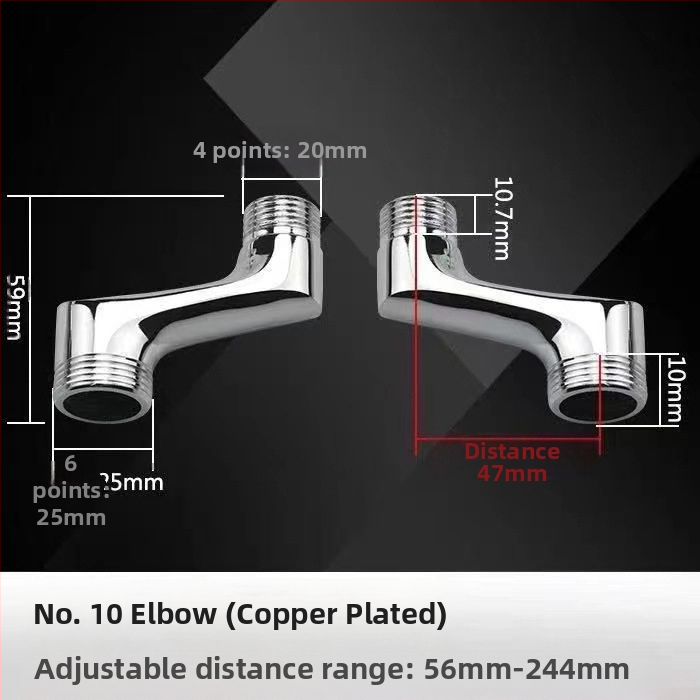 Vaskist universaalne nurga dušivalve paigaldustarvik, seinale sisse ehitatud, pikendatud, reguleeritav nurk
