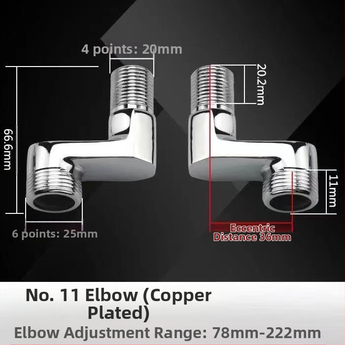 Vaskist universaalne nurga dušivalve paigaldustarvik, seinale sisse ehitatud, pikendatud, reguleeritav nurk