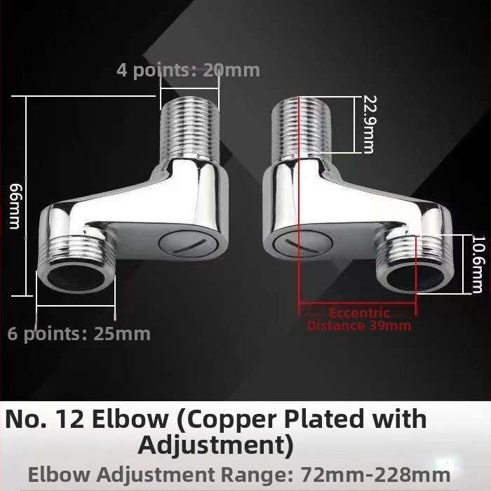 Vaskist universaalne nurga dušivalve paigaldustarvik, seinale sisse ehitatud, pikendatud, reguleeritav nurk