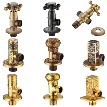 Месингова триъгълна клапа за вградена инсталация, за водоснабдяване на тоалет и бойлер