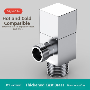 Меден триъгълен клапан, квадратен ъглов клапан за бойлер и тоалетна, модел ZDsjf06, материал: мед, монтаж: резба, приложение: бойлер, тоалетна и пералня, тегло 160 g