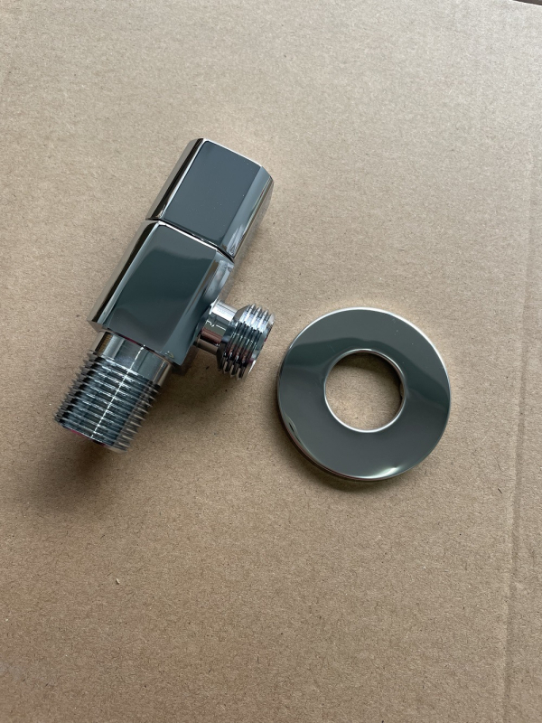 Меден триъгълен клапан, квадратен ъглов клапан за бойлер и тоалетна, модел ZDsjf06, материал: мед, монтаж: резба, приложение: бойлер, тоалетна и пералня, тегло 160 g