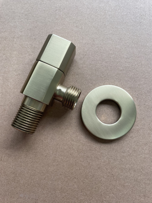 Меден триъгълен клапан, квадратен ъглов клапан за бойлер и тоалетна, модел ZDsjf06, материал: мед, монтаж: резба, приложение: бойлер, тоалетна и пералня, тегло 160 g