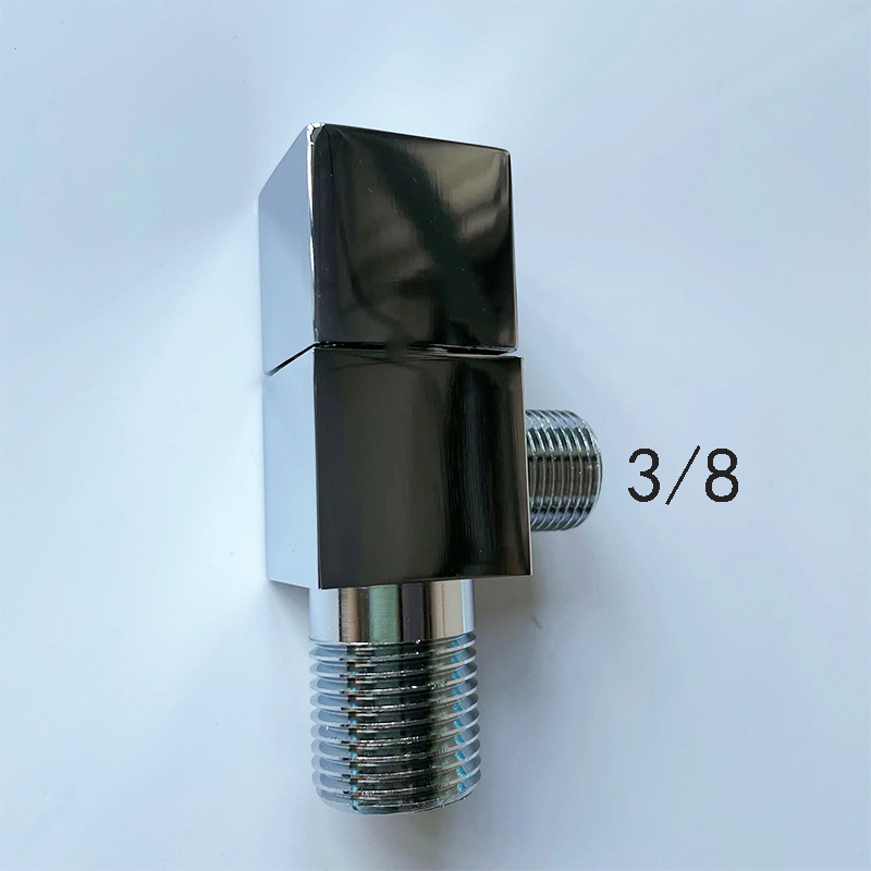 Меден триъгълен клапан, квадратен ъглов клапан за бойлер и тоалетна, модел ZDsjf06, материал: мед, монтаж: резба, приложение: бойлер, тоалетна и пералня, тегло 160 g