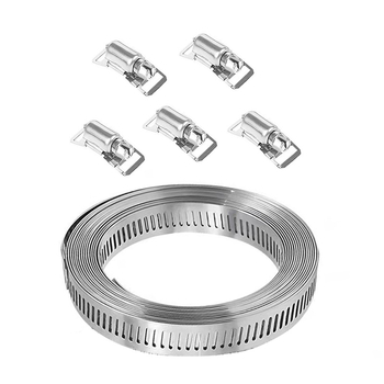 Bandă pentru gât din oțel inoxidabil 304, cu gaură prin, DIY-friendly, diametru de prindere reglabil, Mingshi