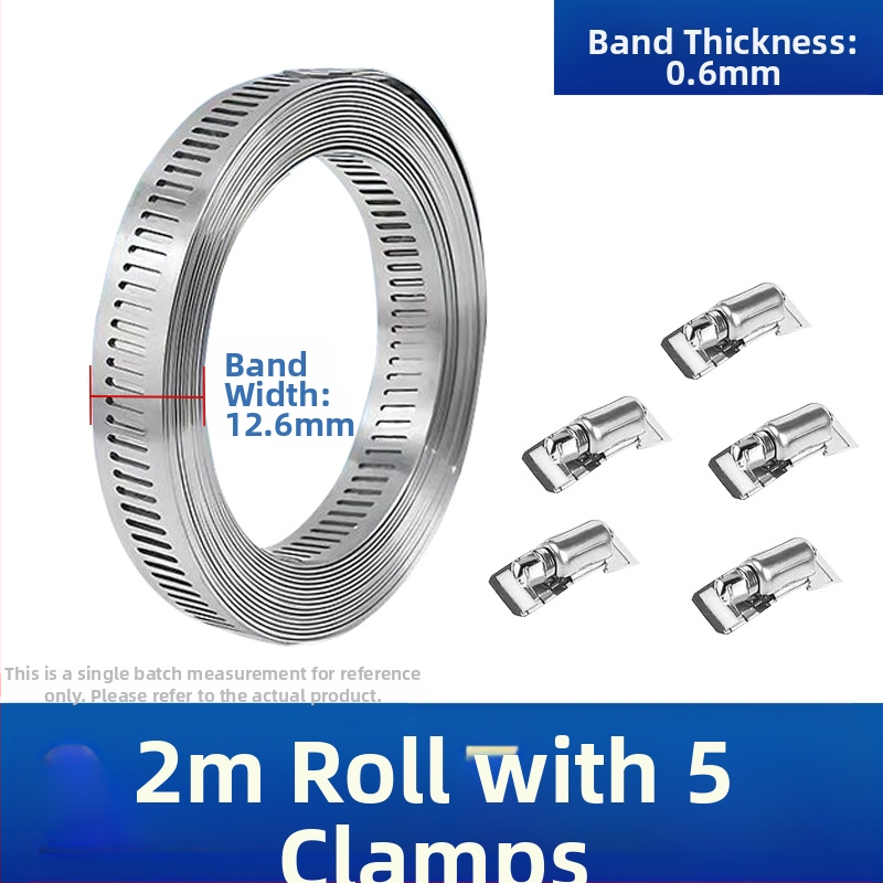 Bandă pentru gât din oțel inoxidabil 304, cu gaură prin, DIY-friendly, diametru de prindere reglabil, Mingshi