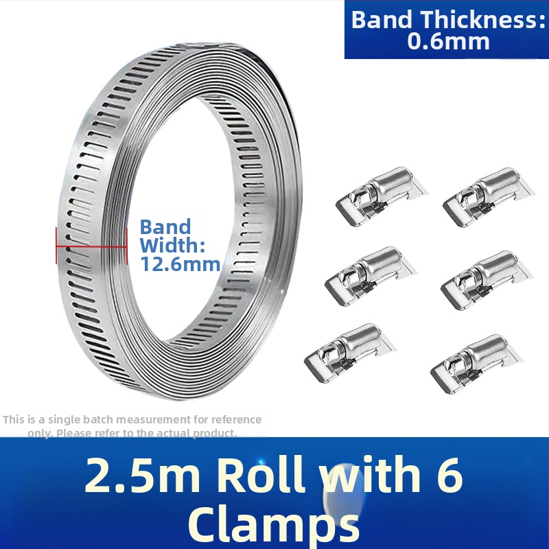 Bandă pentru gât din oțel inoxidabil 304, cu gaură prin, DIY-friendly, diametru de prindere reglabil, Mingshi