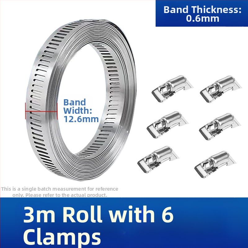 Bandă pentru gât din oțel inoxidabil 304, cu gaură prin, DIY-friendly, diametru de prindere reglabil, Mingshi