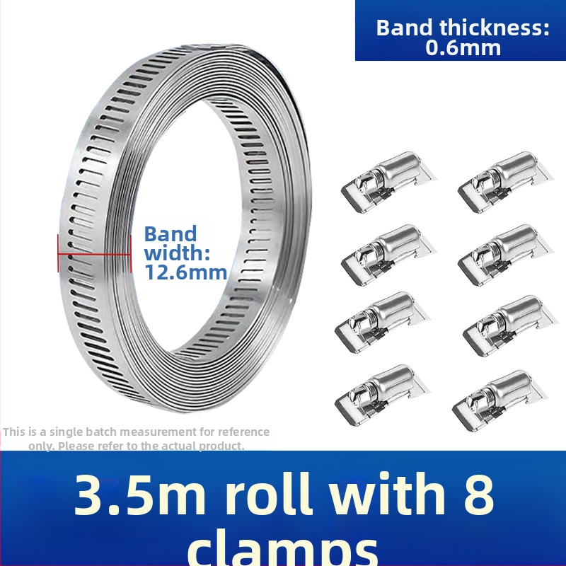 Bandă pentru gât din oțel inoxidabil 304, cu gaură prin, DIY-friendly, diametru de prindere reglabil, Mingshi