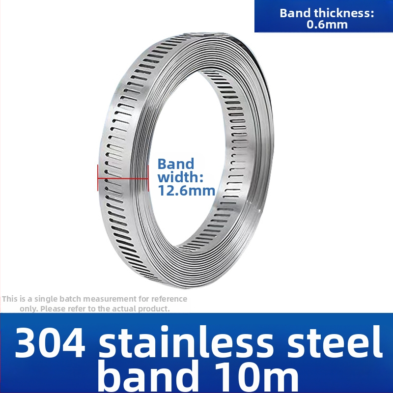 Bandă pentru gât din oțel inoxidabil 304, cu gaură prin, DIY-friendly, diametru de prindere reglabil, Mingshi
