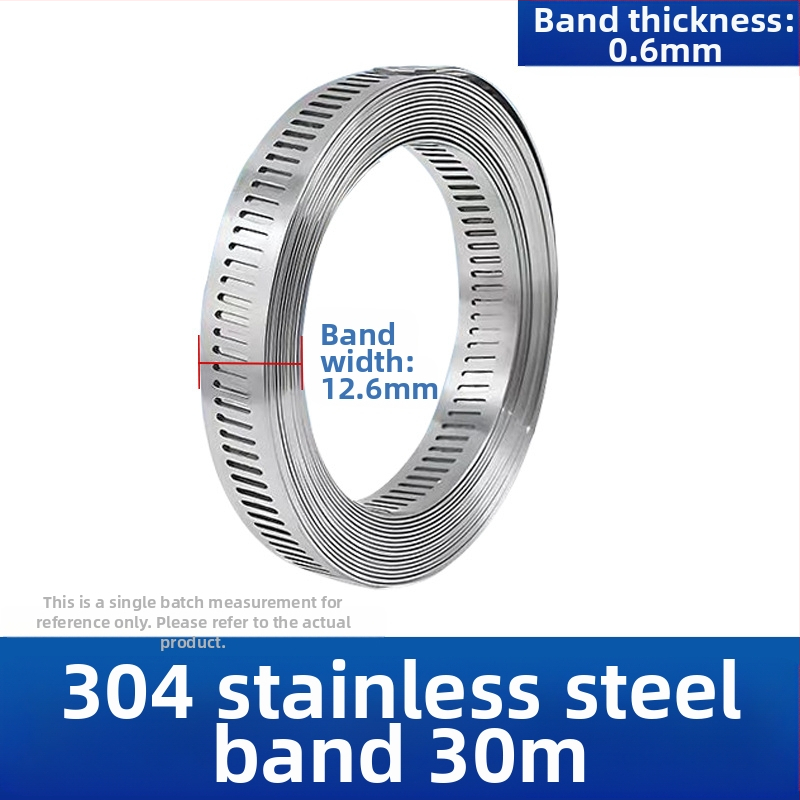 Bandă pentru gât din oțel inoxidabil 304, cu gaură prin, DIY-friendly, diametru de prindere reglabil, Mingshi