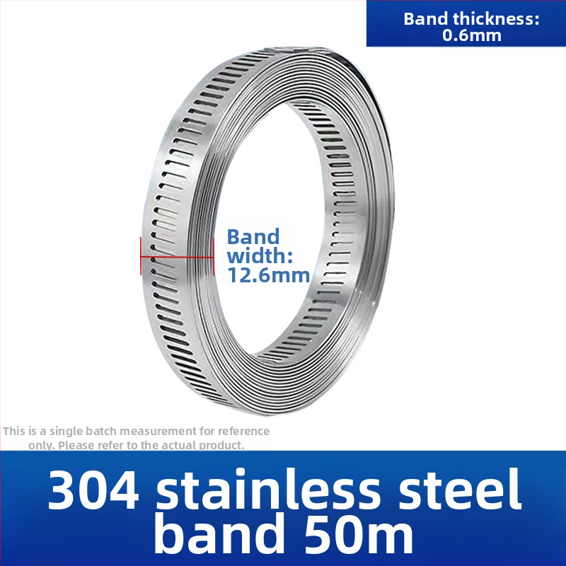 Bandă pentru gât din oțel inoxidabil 304, cu gaură prin, DIY-friendly, diametru de prindere reglabil, Mingshi