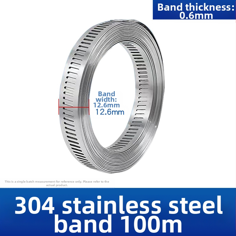 Bandă pentru gât din oțel inoxidabil 304, cu gaură prin, DIY-friendly, diametru de prindere reglabil, Mingshi