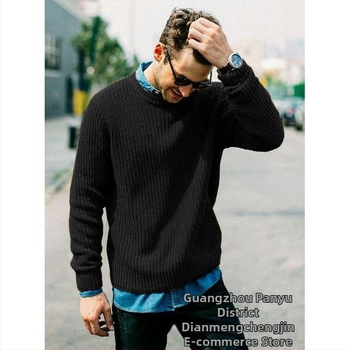 Пуловер от плетиво, слим кройка, кръгло деколте, дълги ръкави, акрилна 90% смес