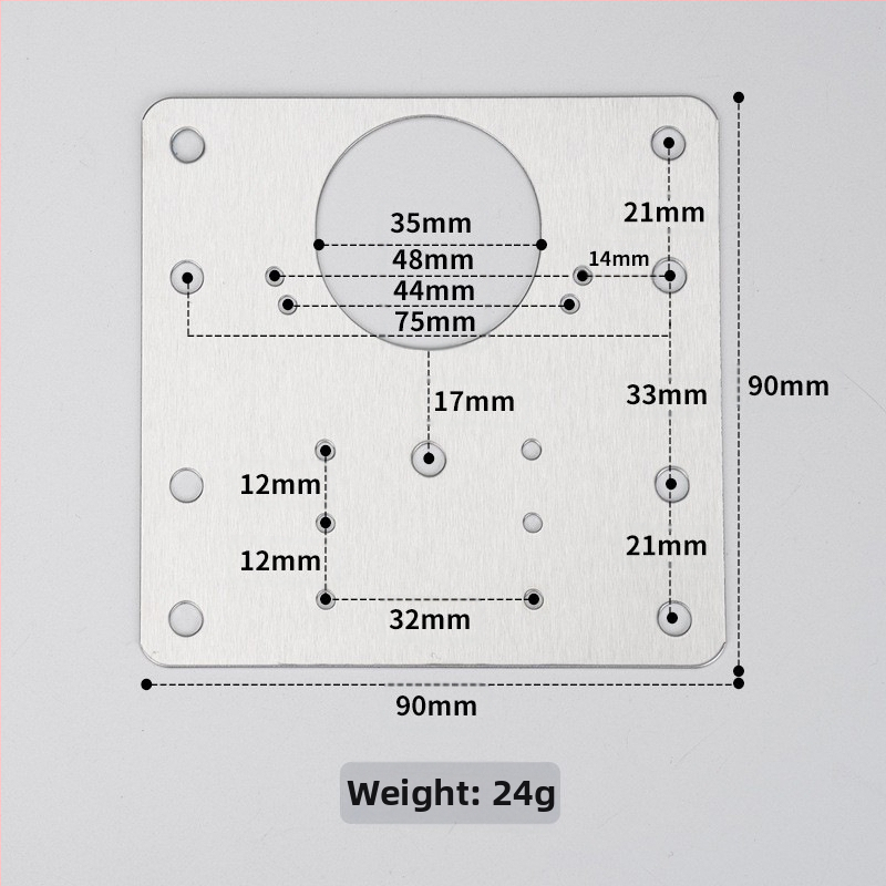 Leyoujia Šarnyro tvirtinimo plokštelė spintoms – nerūdijančiojo plieno, šlifuota paviršiaus