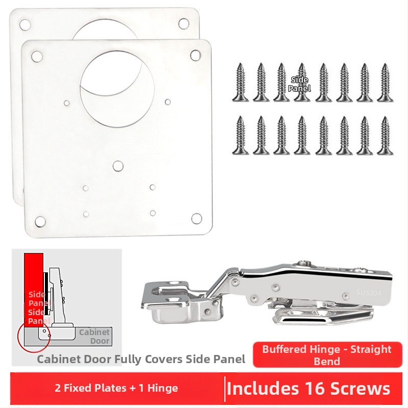 Leyoujia Šarnyro tvirtinimo plokštelė spintoms – nerūdijančiojo plieno, šlifuota paviršiaus