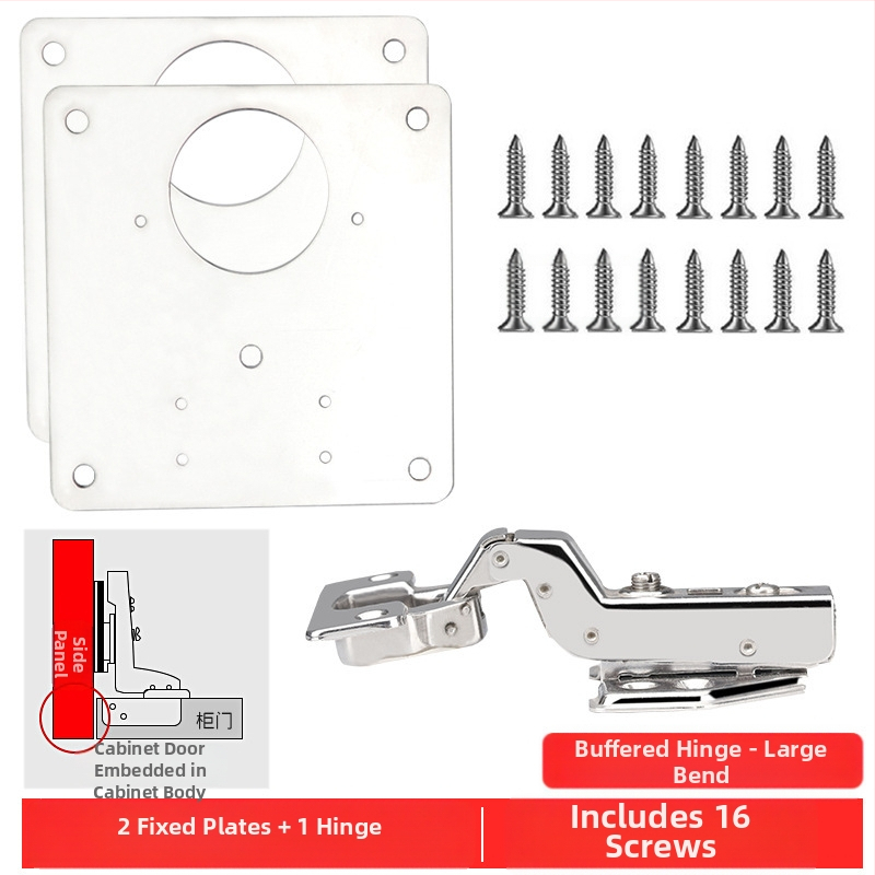 Leyoujia Šarnyro tvirtinimo plokštelė spintoms – nerūdijančiojo plieno, šlifuota paviršiaus